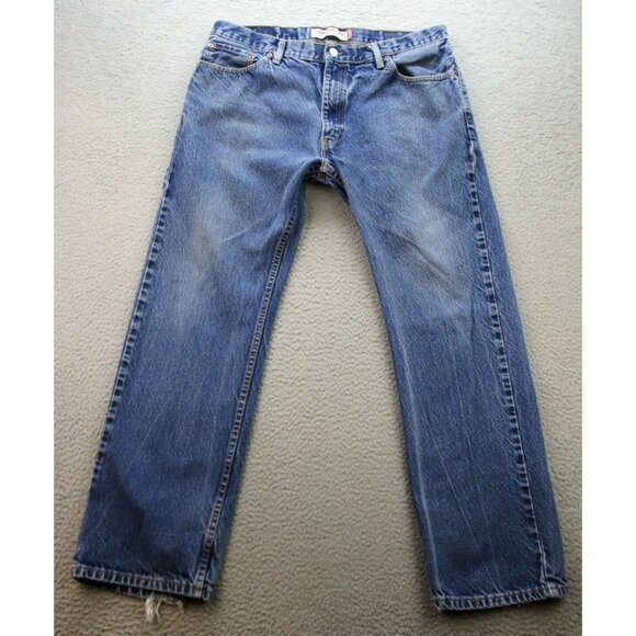 Levi's 505 Jeans Mens 34x32 Straight Fit Blue Fade Cowboy American Pants Denim - Picture 2 of 9